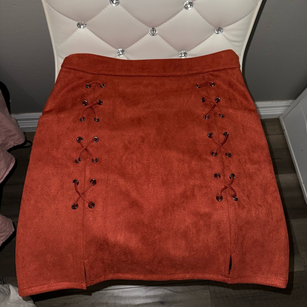 Suede skirt